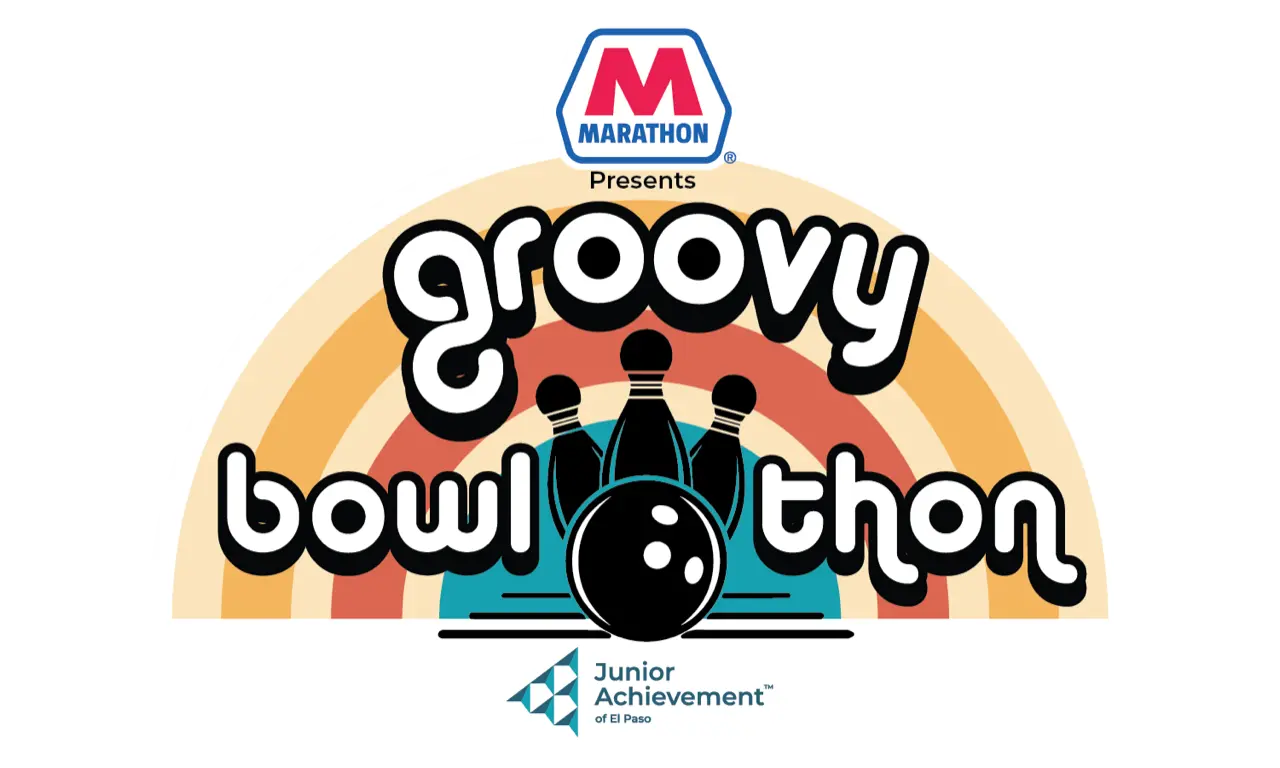 Event image in orange, tan, and blue color with Marathon Logo