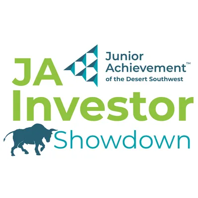 The logo for the JA Investor Showdown by the Junior Achievement of the Desert Southwest